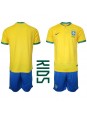 Brasilien Heimtrikotsatz für Kinder WM 2022 Kurzarm (+ Kurze Hosen)